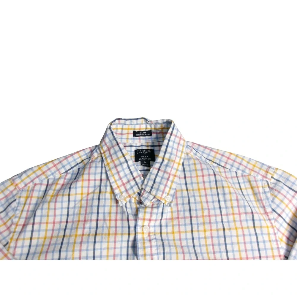 J Crew Re-Imagined Slim‎ Fit Untucked Plaid Button Down Shirt Mens Medium